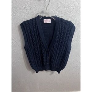 Pendleton Navy Cable Knit Vest